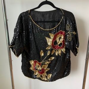 THRIFT Vintage Blouse-SZ M/L